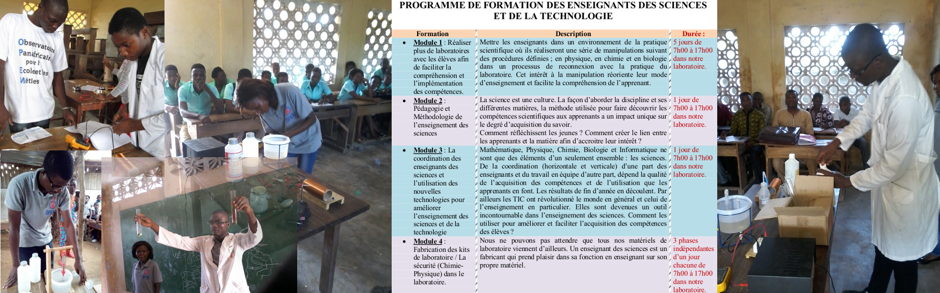 Stage de Formation pratique en laboratoire pour les professeurs de sciences (Juillet - Août 2017)